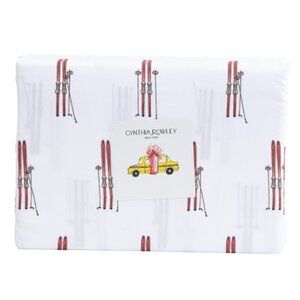 NEW Cynthia Rowley SKIS & POLES Queen Size Sheet Set    Vintage Collection